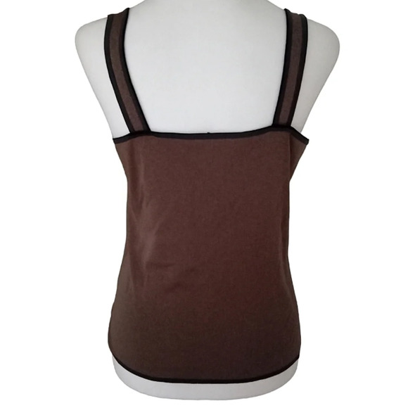 Ming Wang Knitwear Taupe Basic Tank Gray Black Trim Office Size Small NWT - Picture 4 of 6